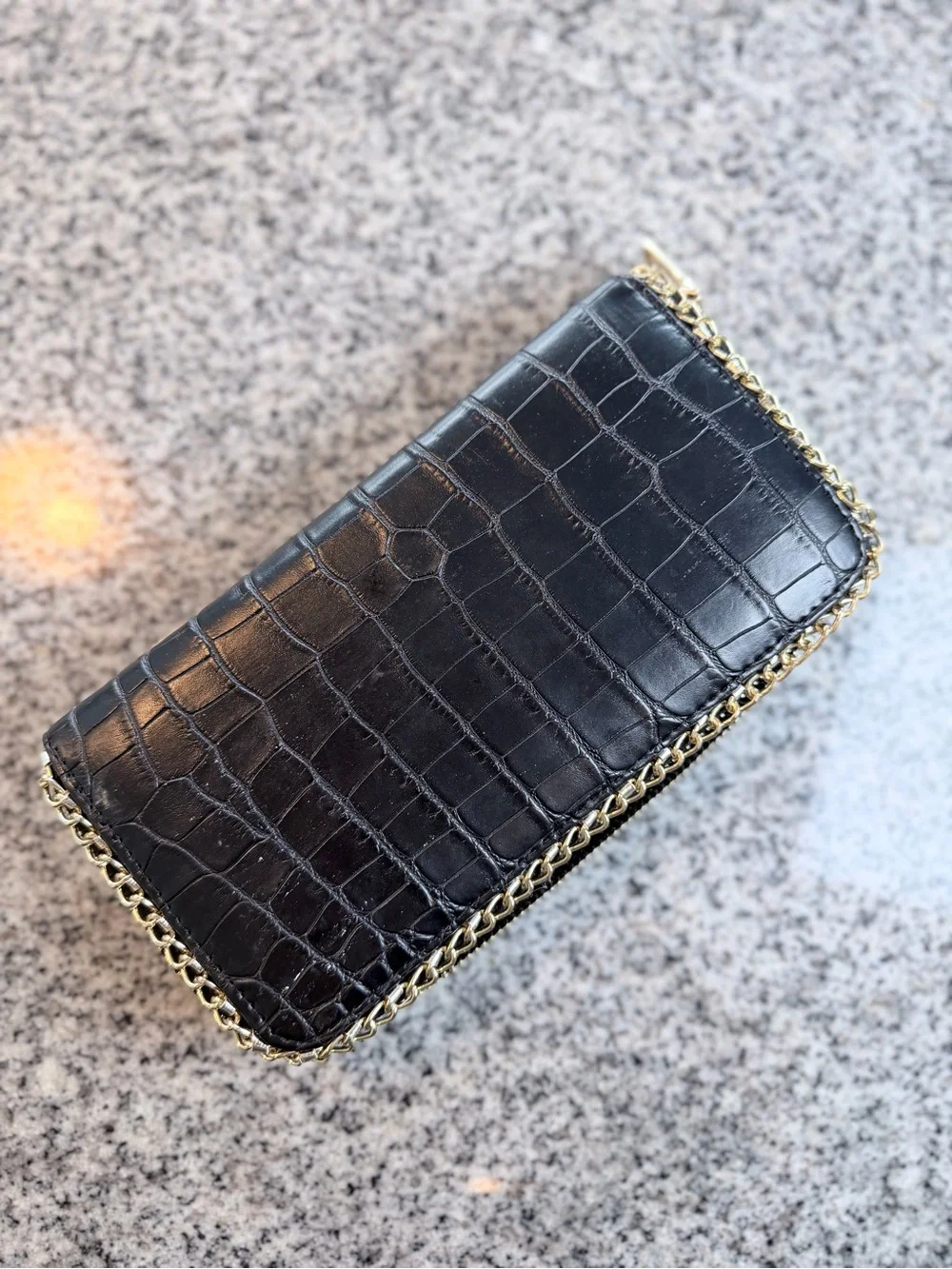 Embellished Black Jeweled Wallet - Multicolor Crystal Accents